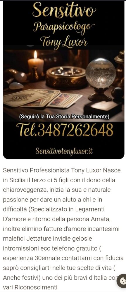 Sensitivo Professionista Tony Luxor.3487262648