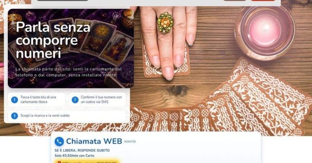 Chiamata Web · parli con una cartomante senza comporre numeri